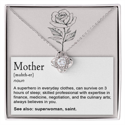 Mom - Superhero - Love Knot Necklace